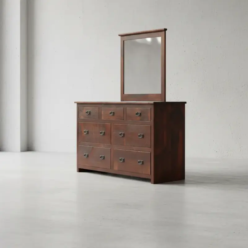 penwood furniture rustic 7 drawer dresser rdr6237 45 degree angle