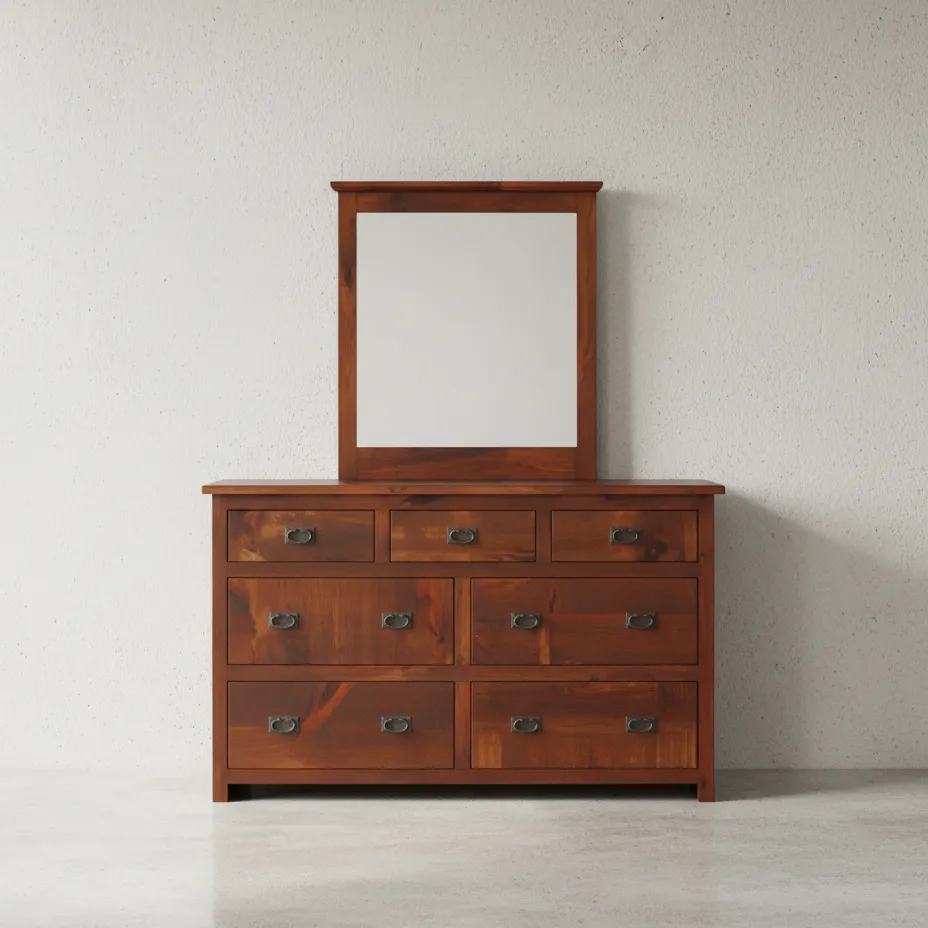 penwood furniture rustic 7 drawer dresser rdr6237 face on horizontal