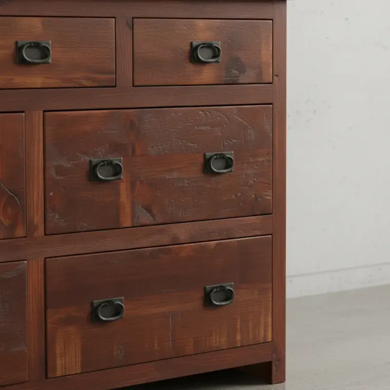 penwood furniture rustic 7 drawer dresser rdr6237 medium close up