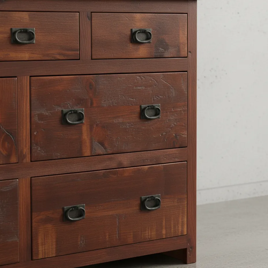 penwood furniture rustic 7 drawer dresser rdr6237 medium close up