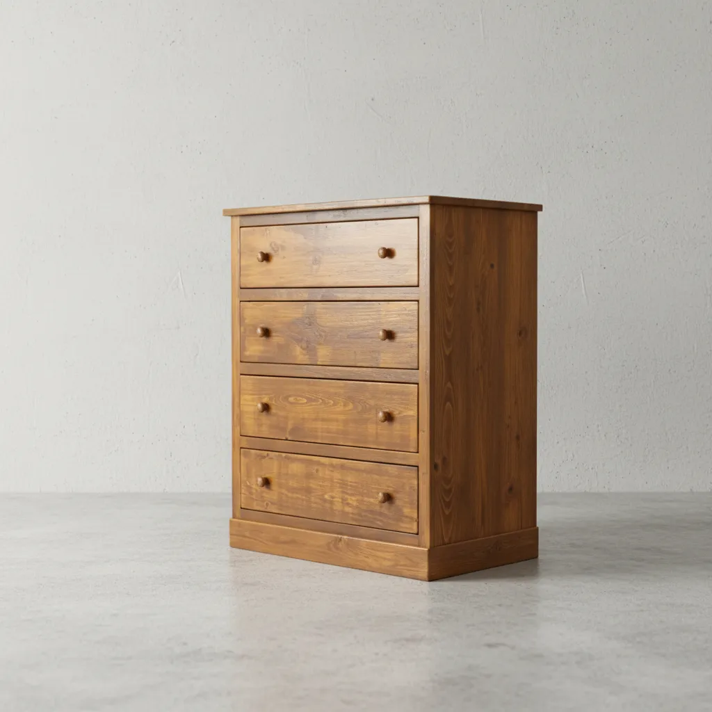 penwood furniture rustic barnboard 4 drawer highboy 45 degree angle