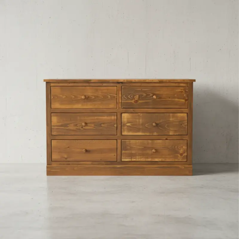 penwood furniture rustic barnboard 6 drawer dresser face on horizontal