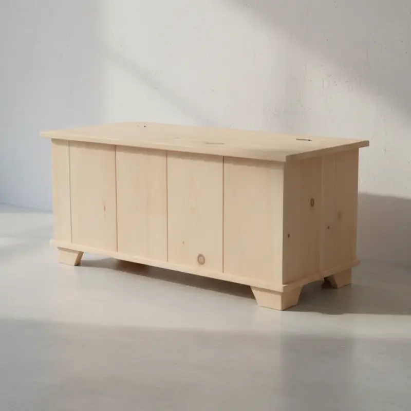 penwood furniture rustic blanket box rstb 45 degree angle