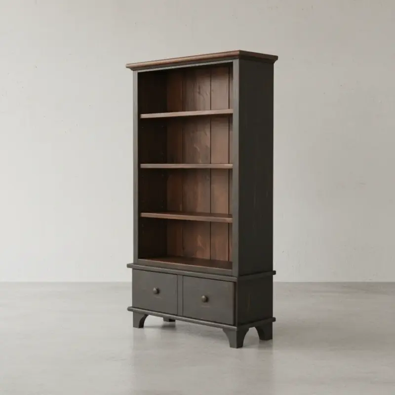 penwood furniture rustic bookcase bc3764 45 degree angle