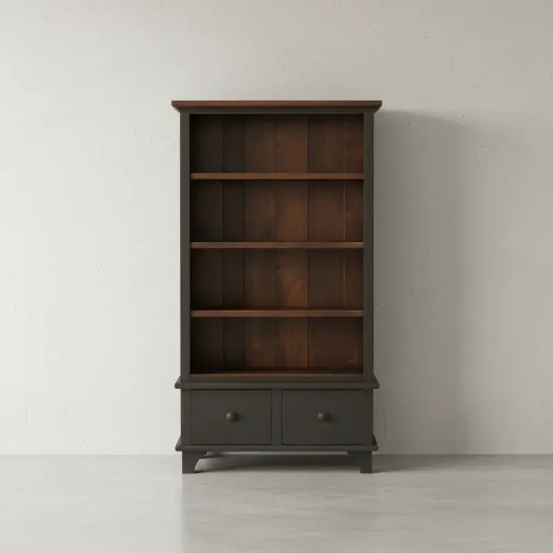 penwood furniture rustic bookcase bc3764 face on horizontal