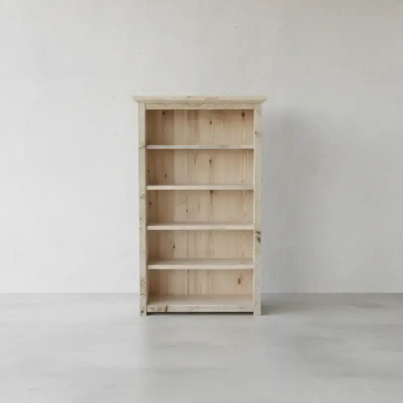 penwood furniture rustic bookcase bc4872 face on horizontal