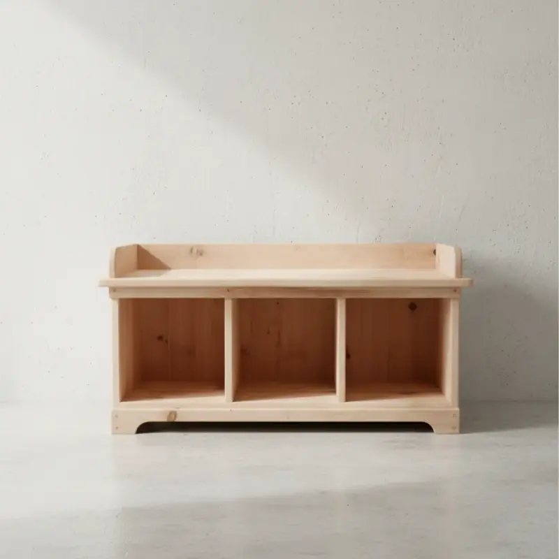 penwood furniture rustic cubby bench cb1742 face on horizontal