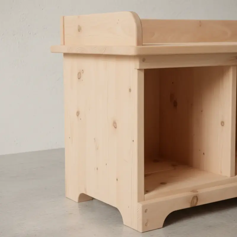 penwood furniture rustic cubby bench cb1742 medium close up