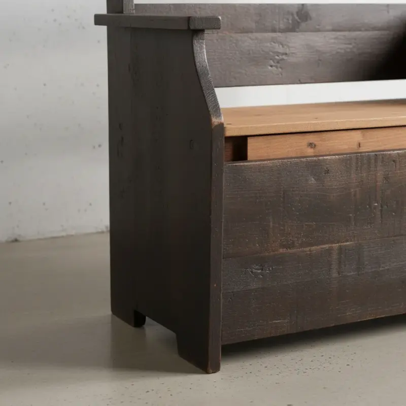 penwood furniture rustic deacons bench db4340 medium close up