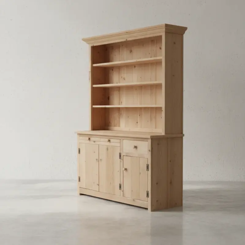 penwood furniture rustic dining buffet and hutch hb6080 45 degree angle