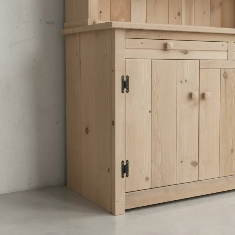 penwood furniture rustic dining buffet and hutch hb6080 medium close up