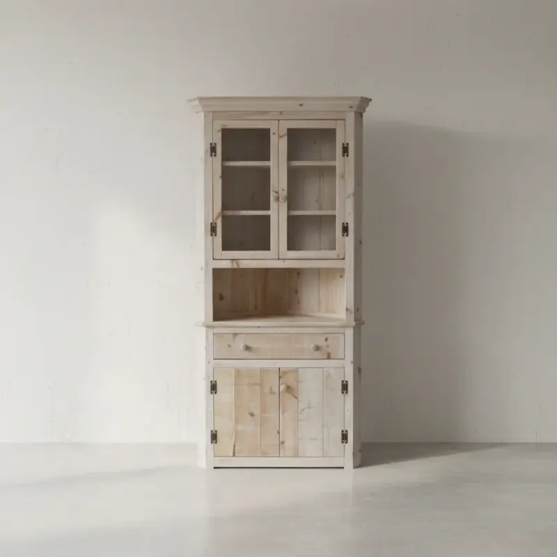 penwood furniture rustic dining corner buffet and hutch cc4080 face on horizontal