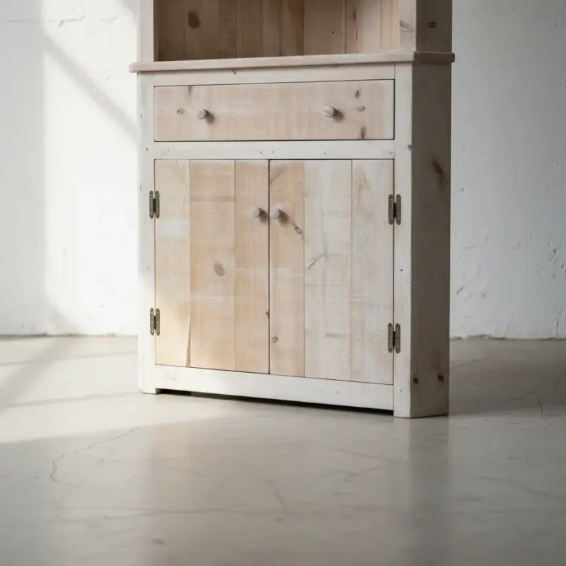 penwood furniture rustic dining corner buffet and hutch cc4080 medium close up