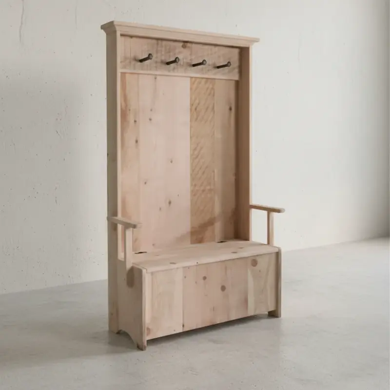 penwood furniture rustic hall bench with spikes hs3872 45 degree angle