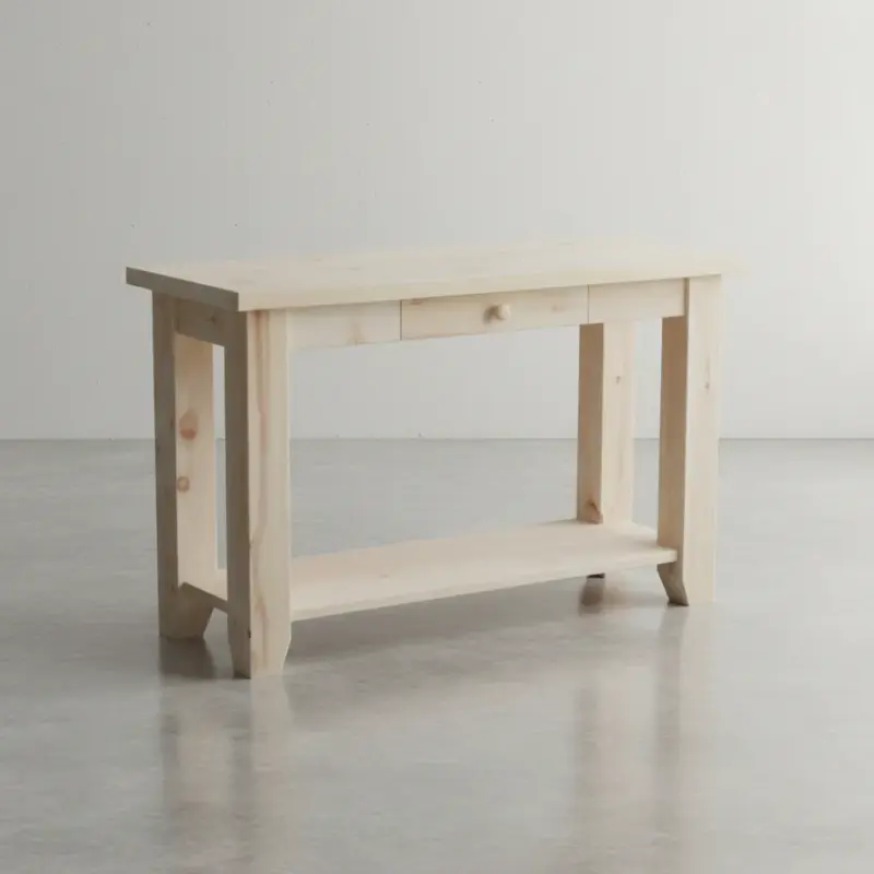 penwood furniture rustic hall table rf1848 45 degree angle