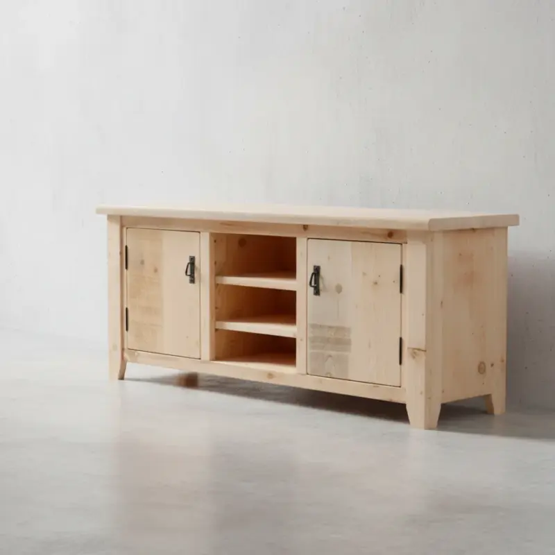 penwood furniture rustic media stand tv6025 45 degree angle