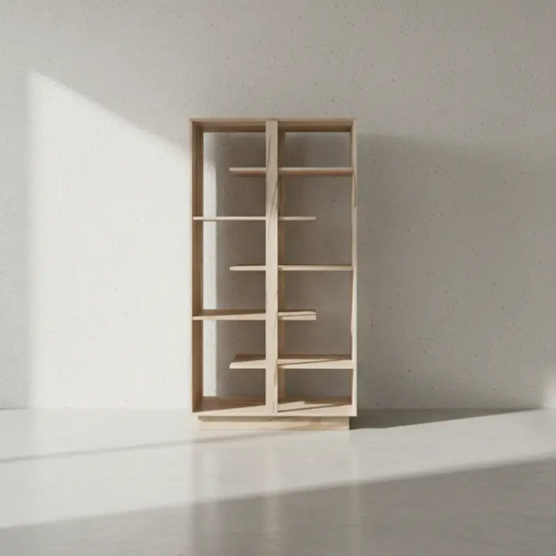 penwood furniture rustic modern bookcase zz366 face on horizontal