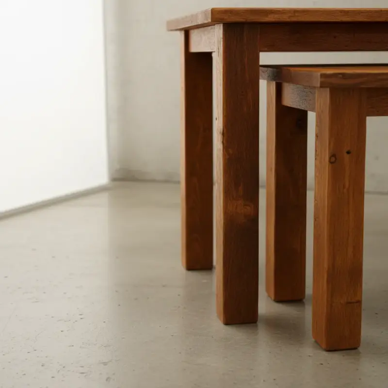 penwood furniture rustic nesting table ntset medium close up