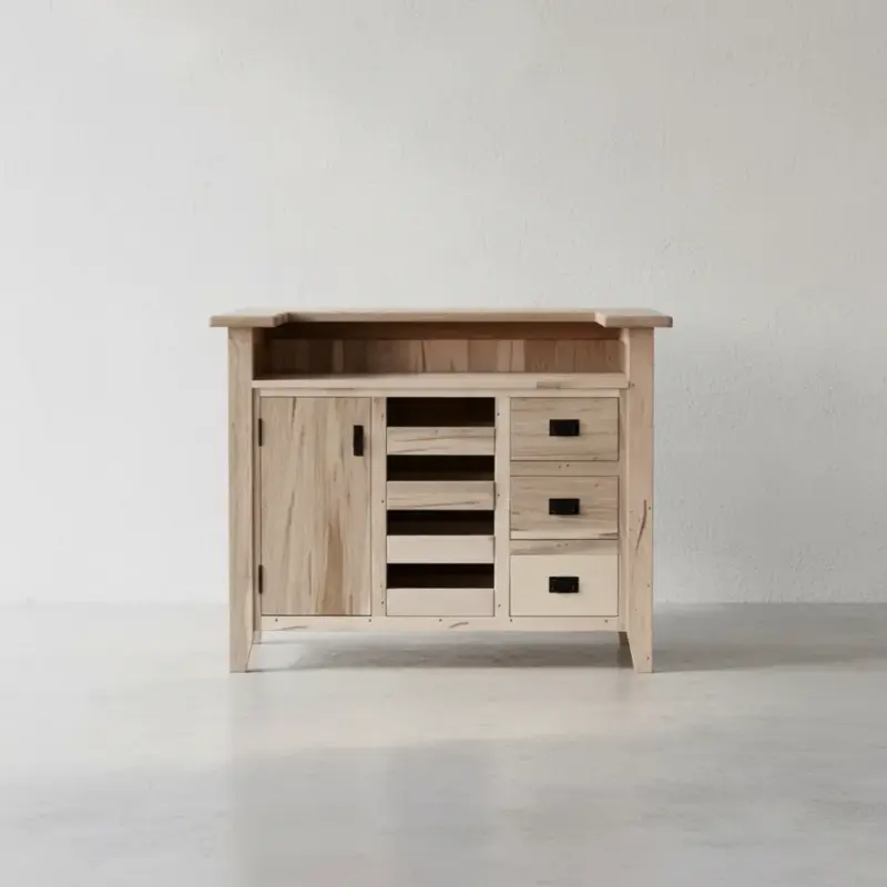 penwood furniture rustic serving bar br4254 face on horizontal