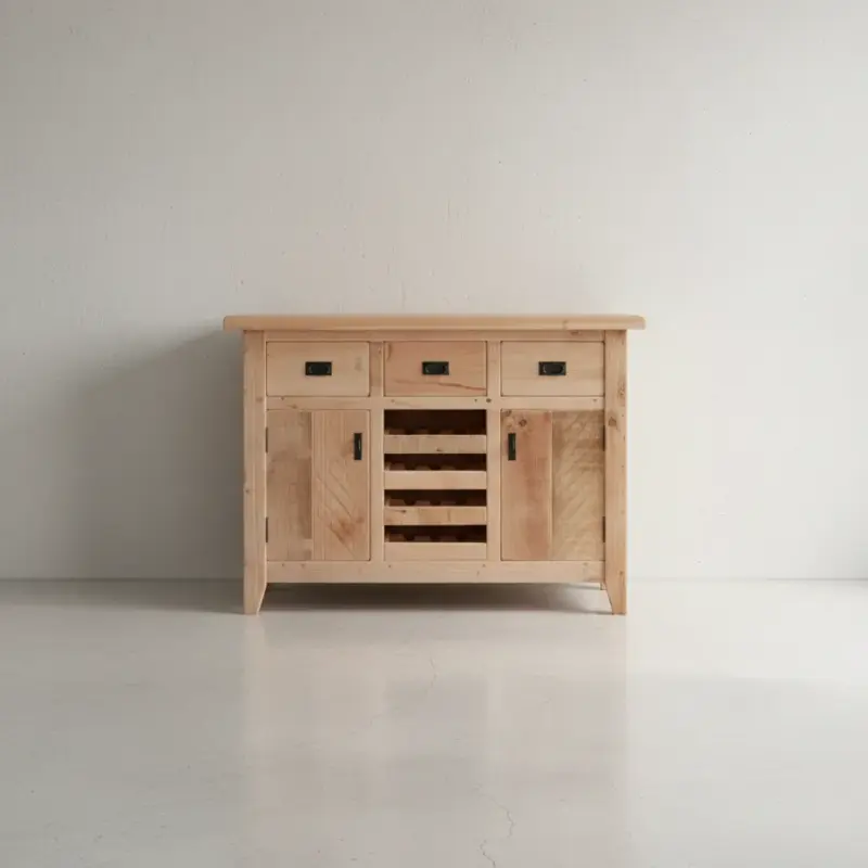 penwood furniture rustic serving bar br5430 face on horizontal