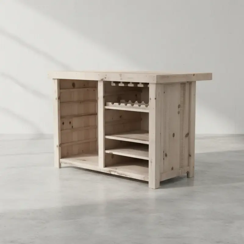 penwood furniture rustic serving barfb3860 45 degree angle