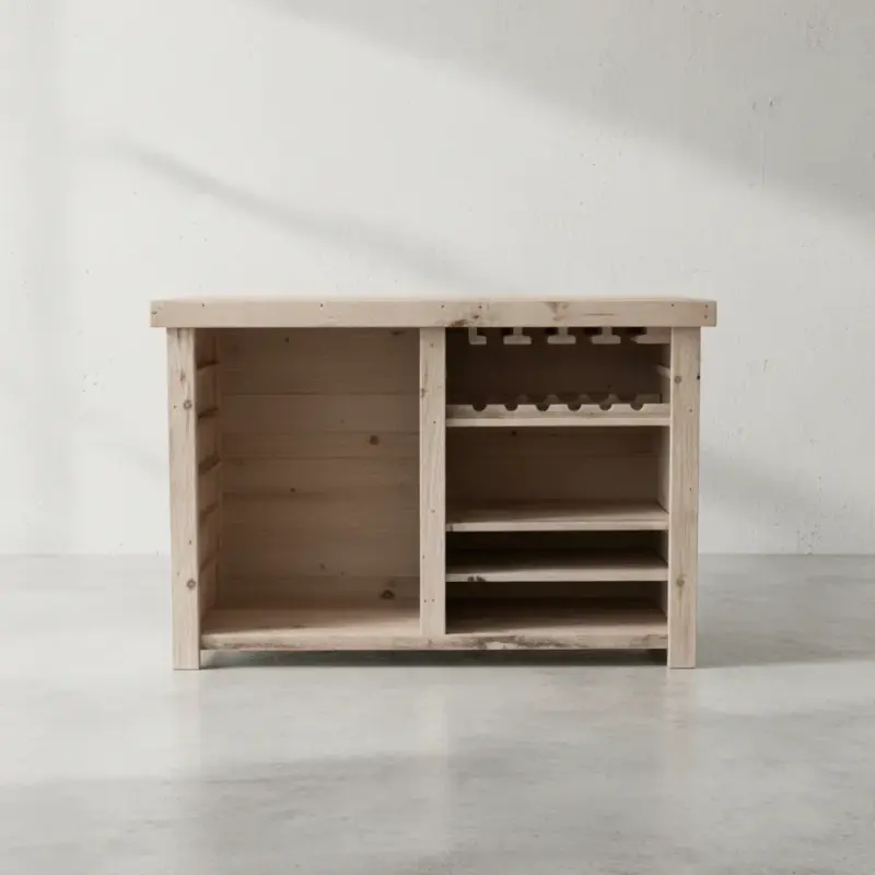 penwood furniture rustic serving barfb3860 face on horizontal