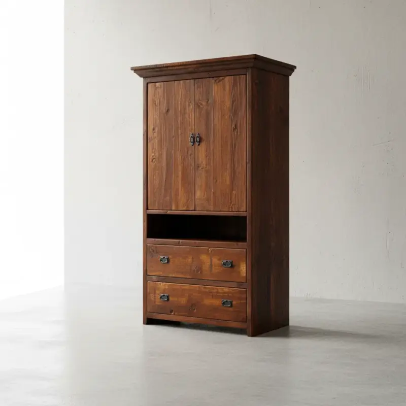 penwood furniture rustic tv armoire tv4278 1 45 degree angle