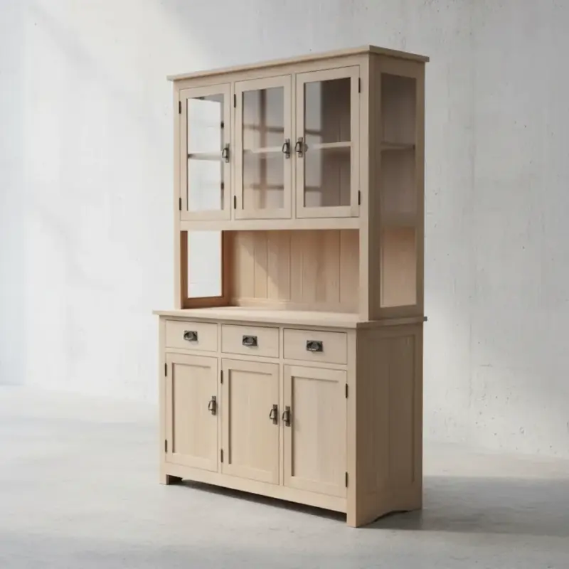 penwood furniture shaker 3 door hutch buffet s533 45 degree angle