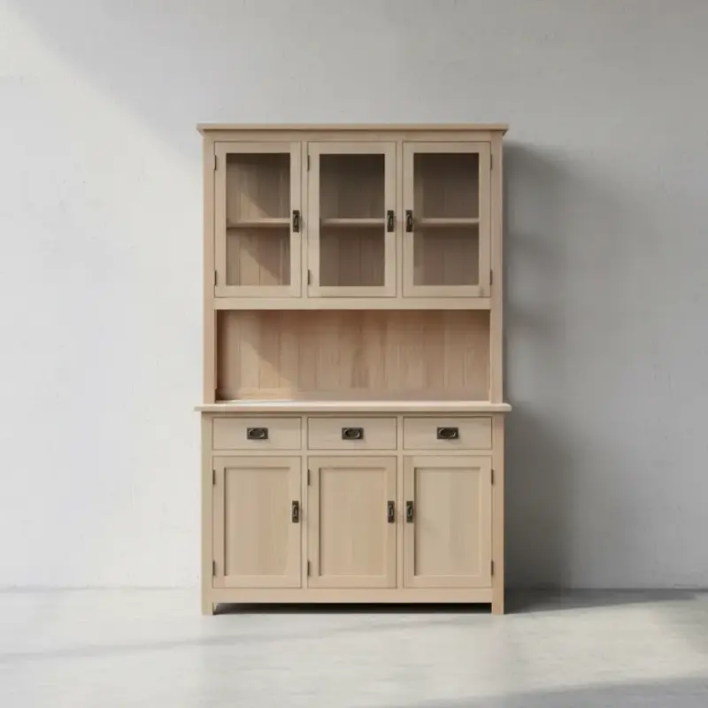 penwood furniture shaker 3 door hutch buffet s533 face on horizontal