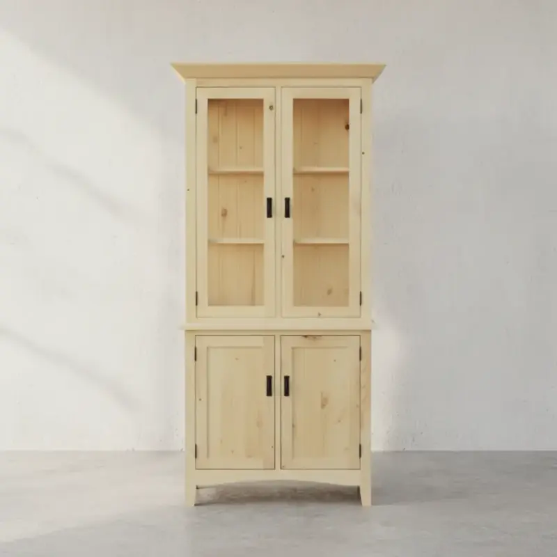 penwood furniture shaker 4 door hutch buffet with crown s362 face on horizontal