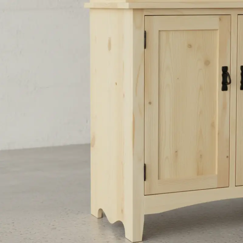 penwood furniture shaker 4 door hutch buffet with crown s362 medium close up