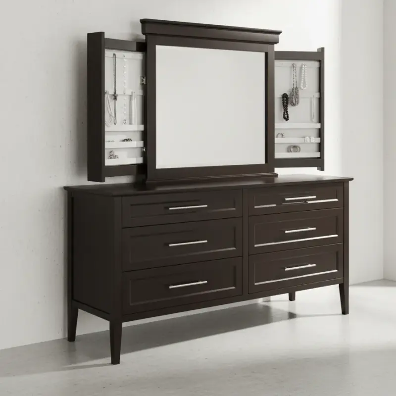 penwood furniture stockholm dresser jewelery mirror 45 degree angle