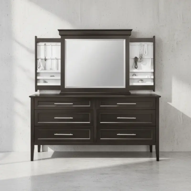penwood furniture stockholm dresser jewelery mirror face on horizontal