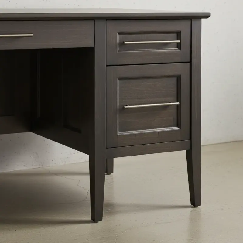 penwood furniture stockholm single pedestal desk medium close up