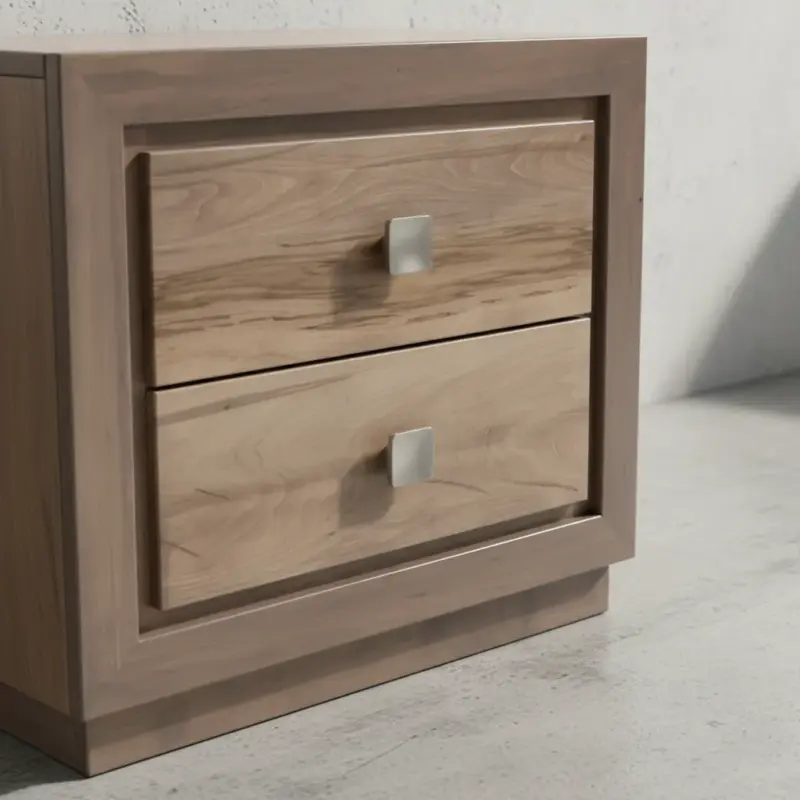 penwood furniture thornloe 2 drawer nightstand medium close up