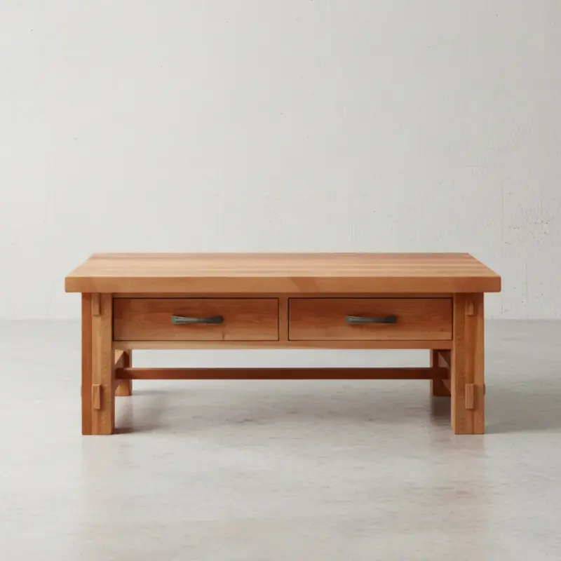 penwood furniture timber 2 drawer coffee table tco1950 face on horizontal