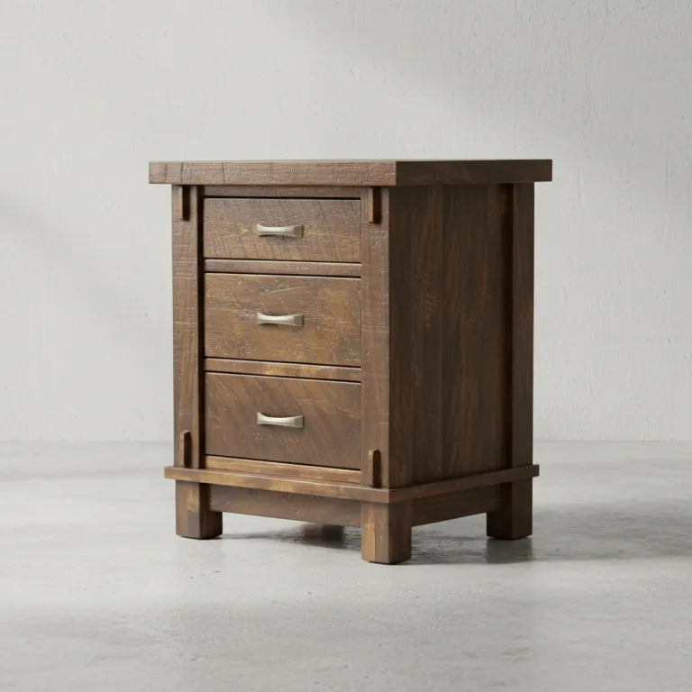penwood furniture timber 3 drawer night stand 45 degree angle