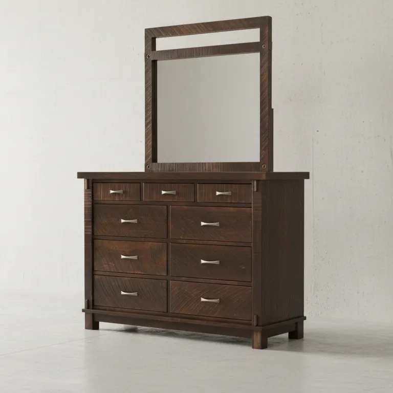 penwood furniture timber landscape 9 drawer dresser 45 degree angle