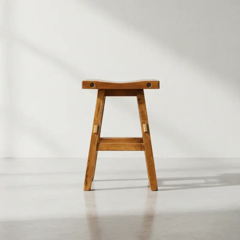 penwood furniture timber saddle stool face on horizontal