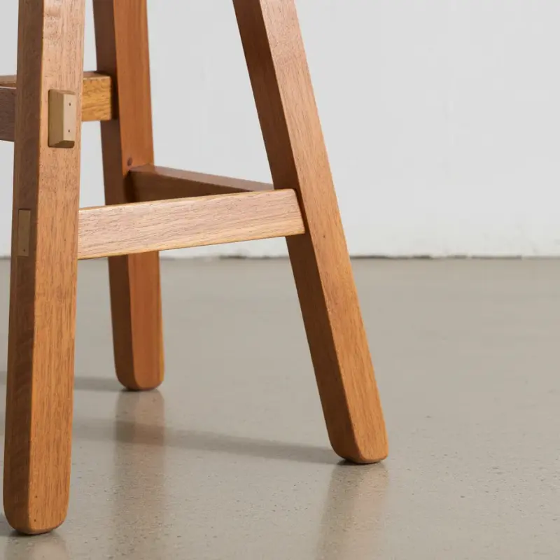 penwood furniture timber saddle stool medium close up