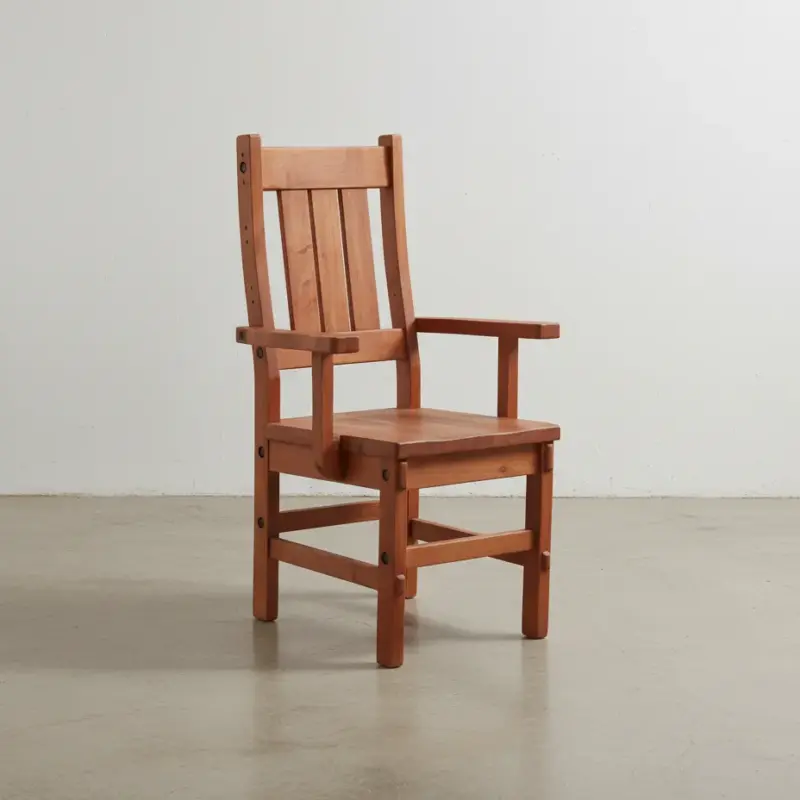 penwood furniture timber slatback arm chair 45 degree angle