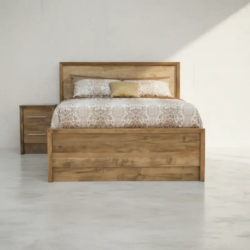 penwood furniture waterfall live edge panel bed face on horizontal