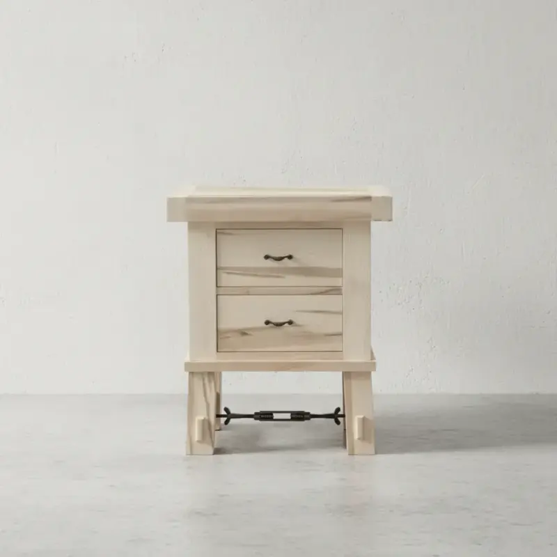 penwood furniture yukon turnbuckle 2 drawer nightstand face on horizontal